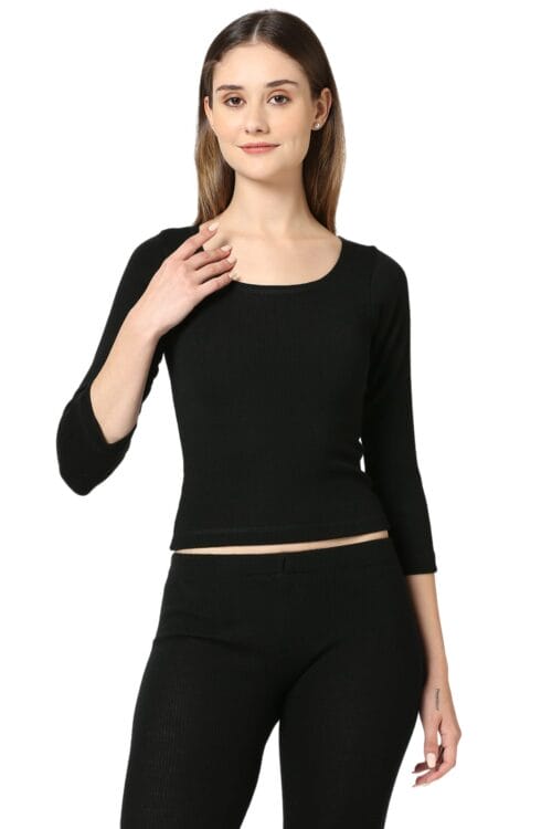 Pure Wool Full Sleeves Ribbed Vest