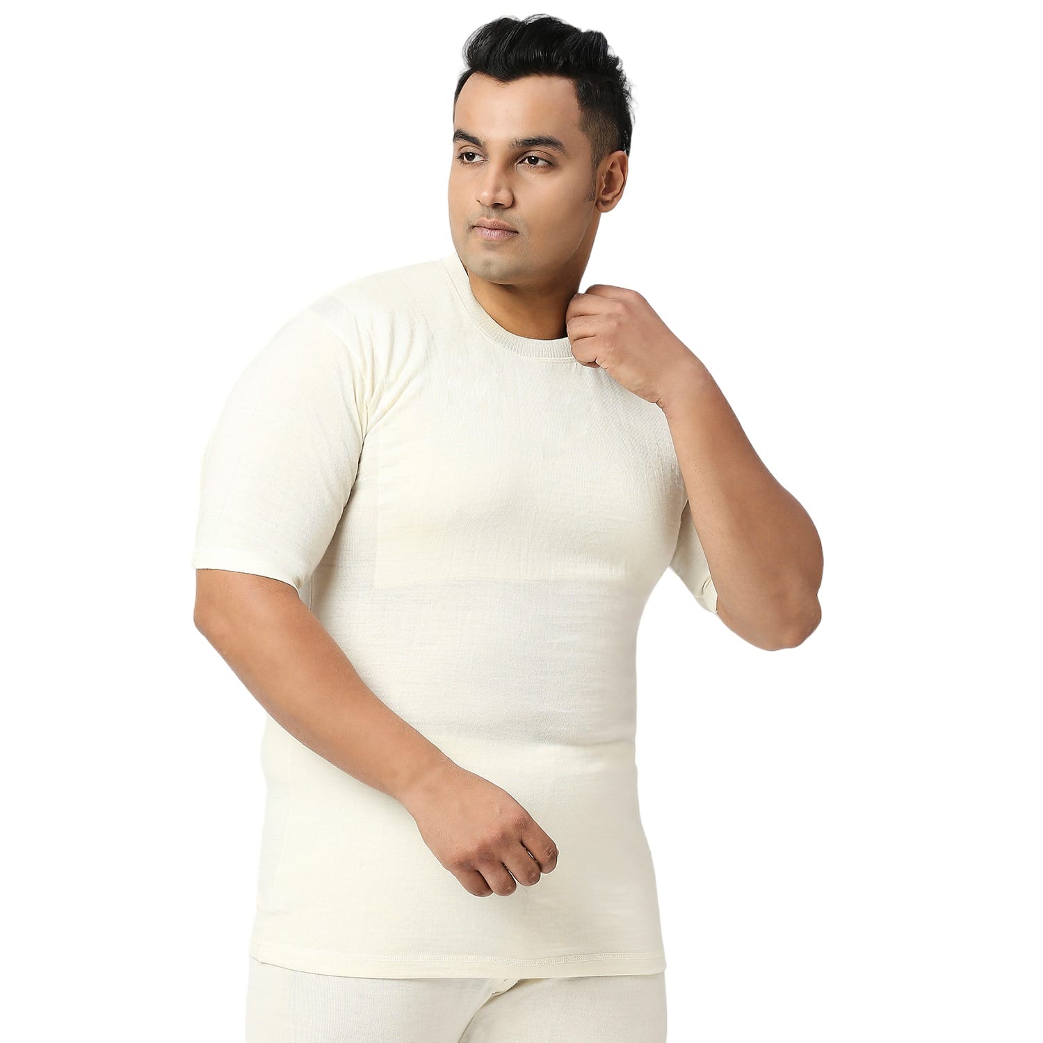 Pure Wool Half Sleeves Double Chest Vest - Image 3