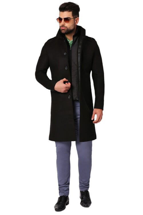 Pure Wool Knee Length  Overcoat