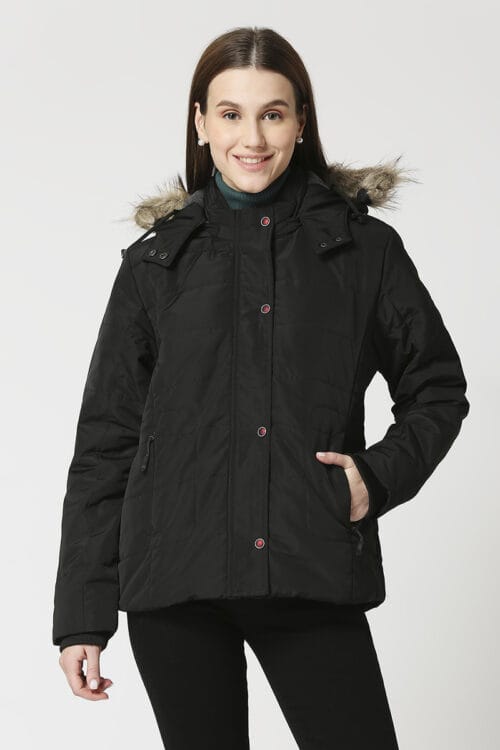 Nylon Waist Length Water Resistent Puffer Jacket